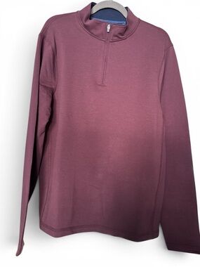 J.Crew Performance Half Zip Pullover Medium Burgundy Stretch Sweatshirt NWT mens